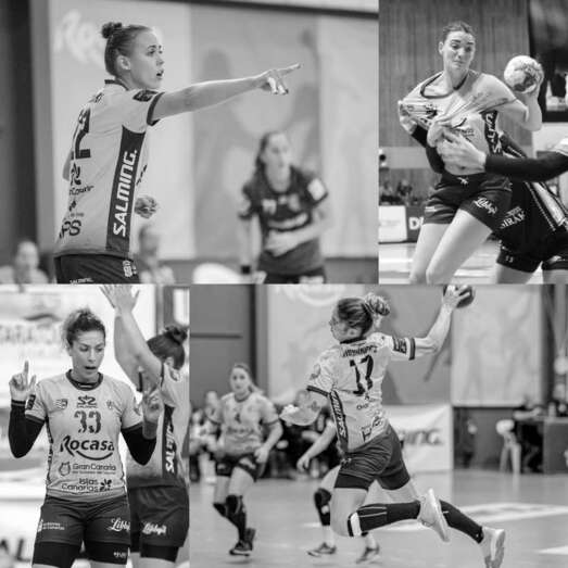 Imágenes de las cuatro jugadoras que se desvinculan del club teldense de cara a la próxima temporada (Foto TA)